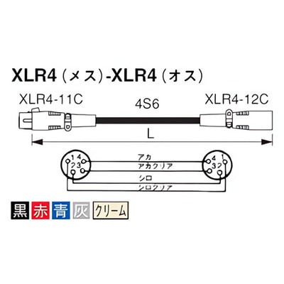 SC05 XLR4ピン ケーブル 5m 黒